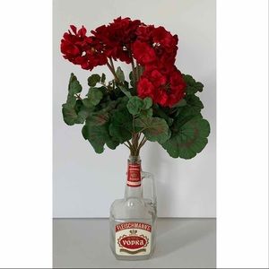 Vintage Liquor Bottle w/ decorative flowers